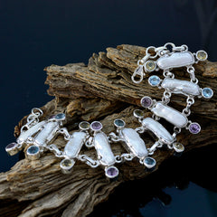 Nella Bollywood Style White Bracelet with Gemstones