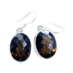 Hana Brown Dangle Earrings for Chic Style Smoky Quartz Brown Dangle