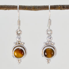 Valentina Brown Dangle Earrings with Silver Accents