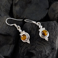 Valentina Brown Dangle Earrings with Silver Accents