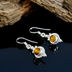 Valentina Brown Dangle Earrings with Silver Accents