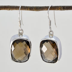 Yasmine Brown Gemstone Dangle Earrings for Glam Style