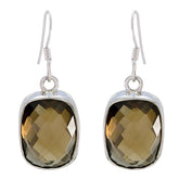 Yasmine Brown Gemstone Dangle Earrings for Glam Style Smoky Quartz Brown Dangle