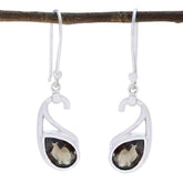 Elena Brown Gemstone Dangle Earrings for Stylish Look Smoky Quartz Brown Dangle