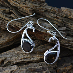 Elena Brown Gemstone Dangle Earrings for Stylish Look