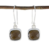 Hua Brown Gemstone Dangle Earrings for Everyday Glam Smoky Quartz Brown Dangle
