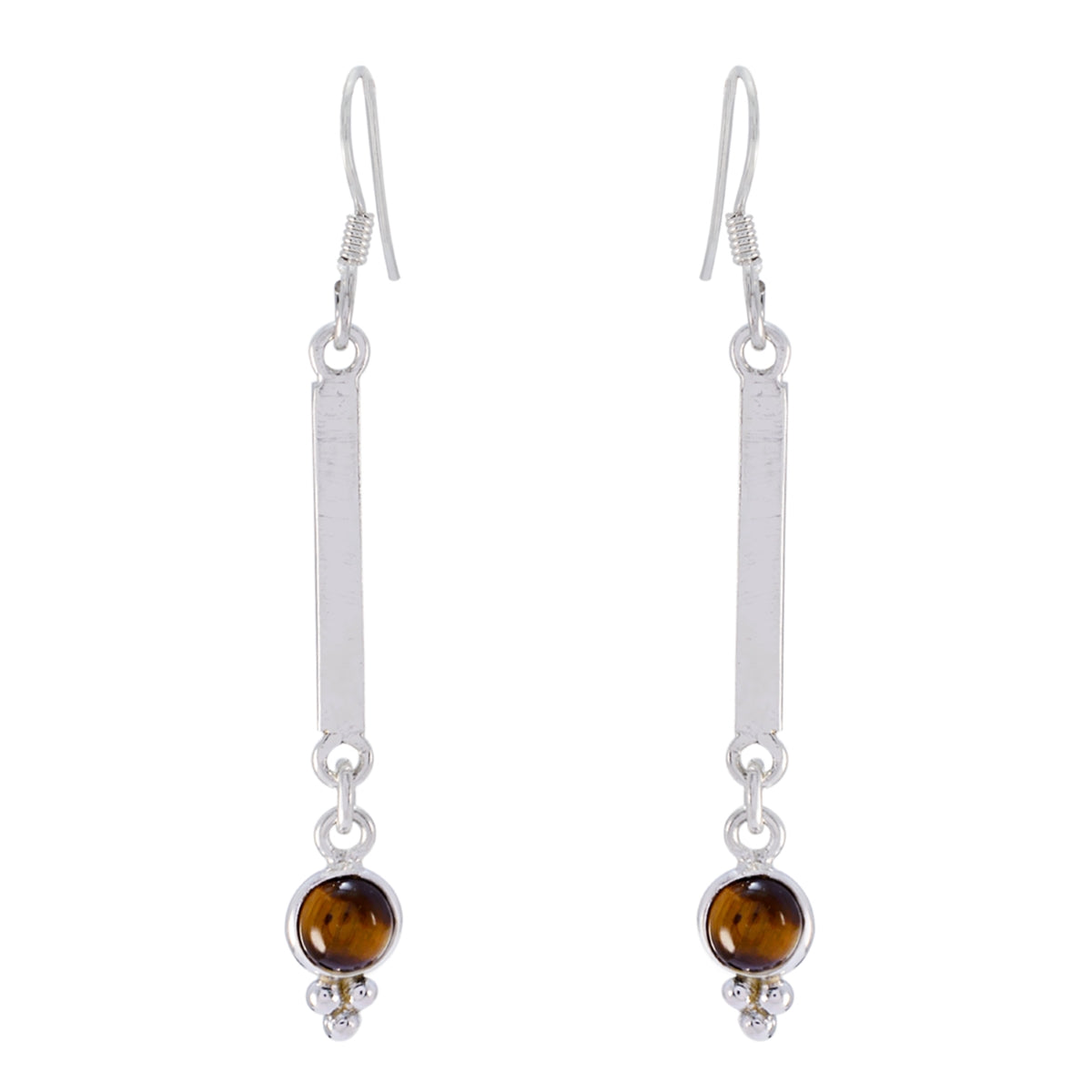 Ellie Brown Gemstone Earrings for Everyday Glam Tiger Eye Brown Dangle