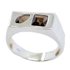 Victoria brown gemstone toi et moi ring with two unique brown stones set in silver band