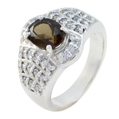 Zoe Brown Halo Ring with Elegant Gemstone Detail