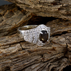 Zoe Brown Halo Ring with Elegant Gemstone Detail