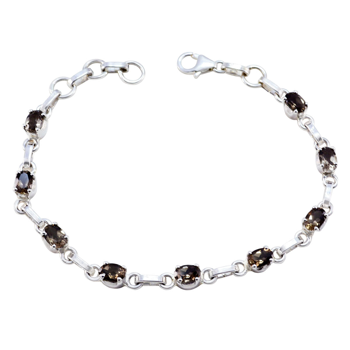 Eva Brown Links Bracelet for Everyday Glam Smoky Quartz Brown