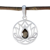 Eleanor Brown Rope Wire Pendant with Gemstone Detail Smoky Quartz Brown Brown