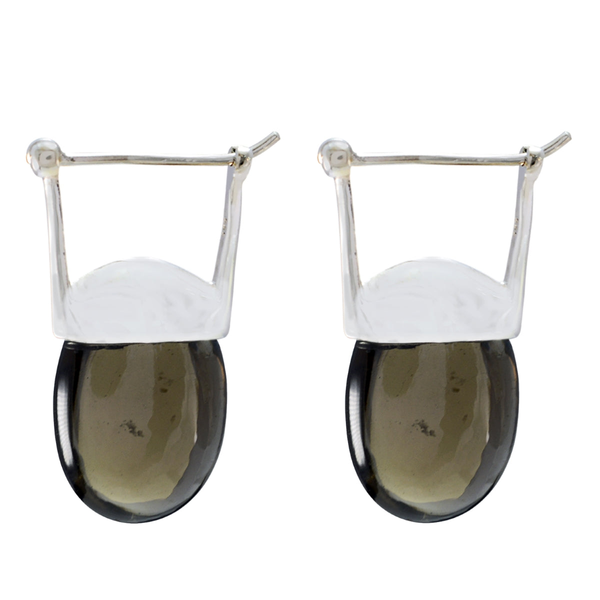 Zoey Brown Solitaire Dangle Earrings for Glam Fashion Smoky Quartz Brown Dangle