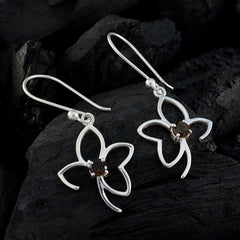 Katarina Brown Solitaire Dangle Earrings for Glam