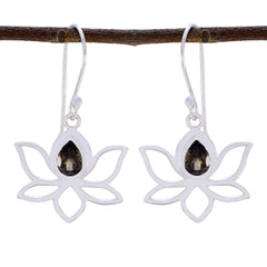 Nari Brown Solitaire Dangle Earrings for Everyday Glam Smoky Quartz Brown Dangle