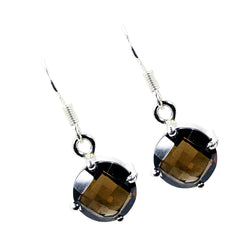 Ha-eun Brown Solitaire Dangle Earrings for Fashionistas