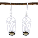 Sophia Brown Solitaire Dangle Earrings for Everyday Glam Smoky Quartz Brown Dangle