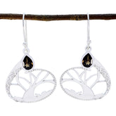 Clara Brown Solitaire Dangle Earrings for Every Occasion Smoky Quartz Brown Dangle