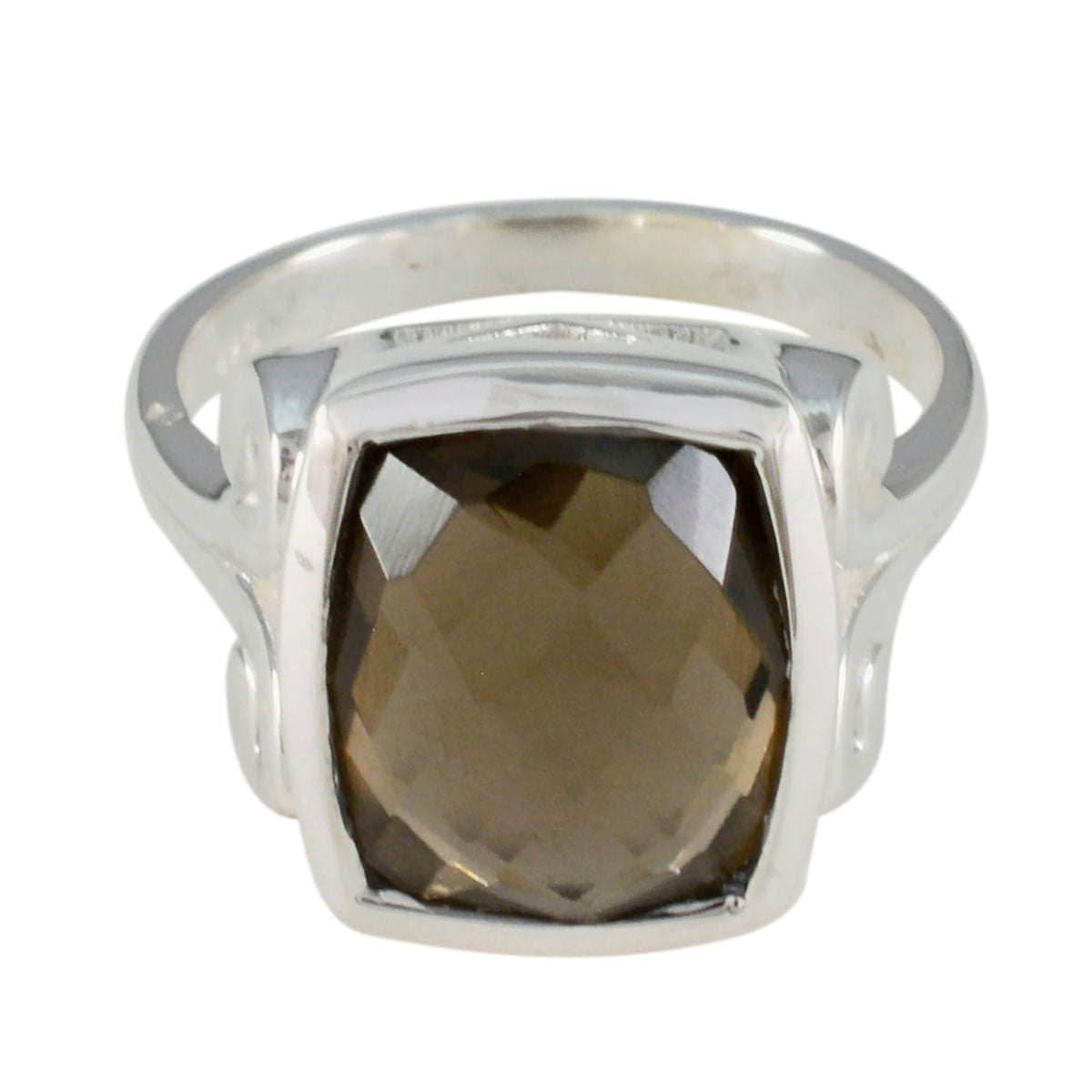 Dewi Sophisticated Brown Solitaire Ring Smoky Quartz Brown