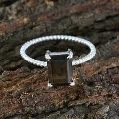 Nisa Brown Solitaire Ring for Women with Twisted Band