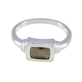 Liyana Brown Solitaire Ring for Women in Silver Smoky Quartz Brown