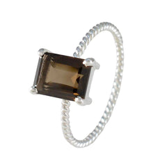 Nisa Brown Solitaire Ring for Women with Twisted Band