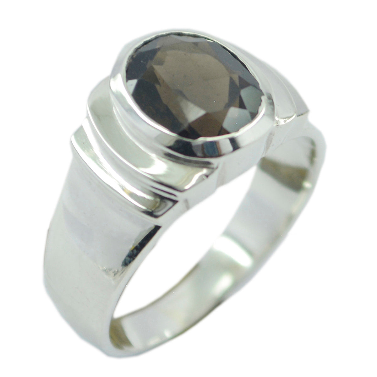 Eleanor Brown Solitaire Ring for Everyday Elegance smoky quartz Brown