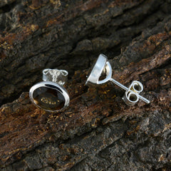 Nari Brown Solitaire Stud Earrings for Everyday Glam