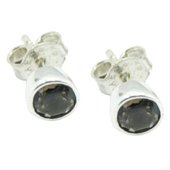 Soo-jin Brown Solitaire Stud Earrings for Everyday Glam