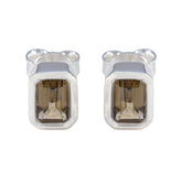 Nayara Brown Solitaire Stud Earrings for Any Occasion Smoky Quartz Brown Stud