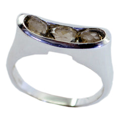 Zazlle Brown Trilogy Gemstone Ring for Everyday Glam smoky quartz Brown