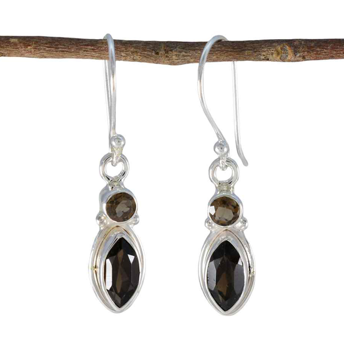 Camila Brown Whisper Dangle Earrings for Everyday Glam Smoky Quartz Brown Dangle