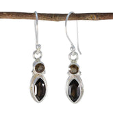 Camila Brown Whisper Dangle Earrings for Everyday Glam Smoky Quartz Brown Dangle