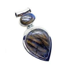 Bruna Grey Pendant - Chic Silver Stone Necklace