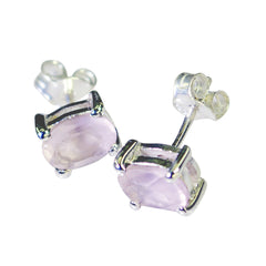 Bruna Pink Solitaire Stud Earrings for Everyday Glam