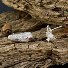 Bruna Red Stud Earrings for Everyday Glam