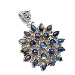 Camila Grey Ethnic Pendant with Stunning Gemstone Design