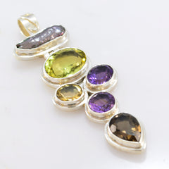 Camila White Ethnic Chunky Pendant