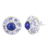 Carla Blue Stud Earrings for Glam Everyday Wear Lapis Lazuli Blue Stud