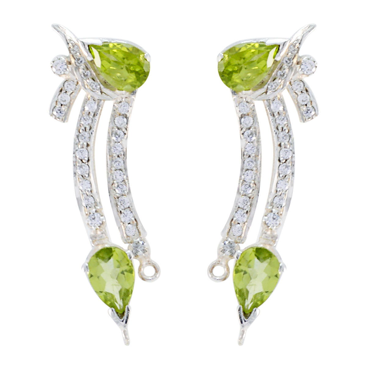 Carla Green Stud Earrings for Glam Everyday Style Peridot Green Stud