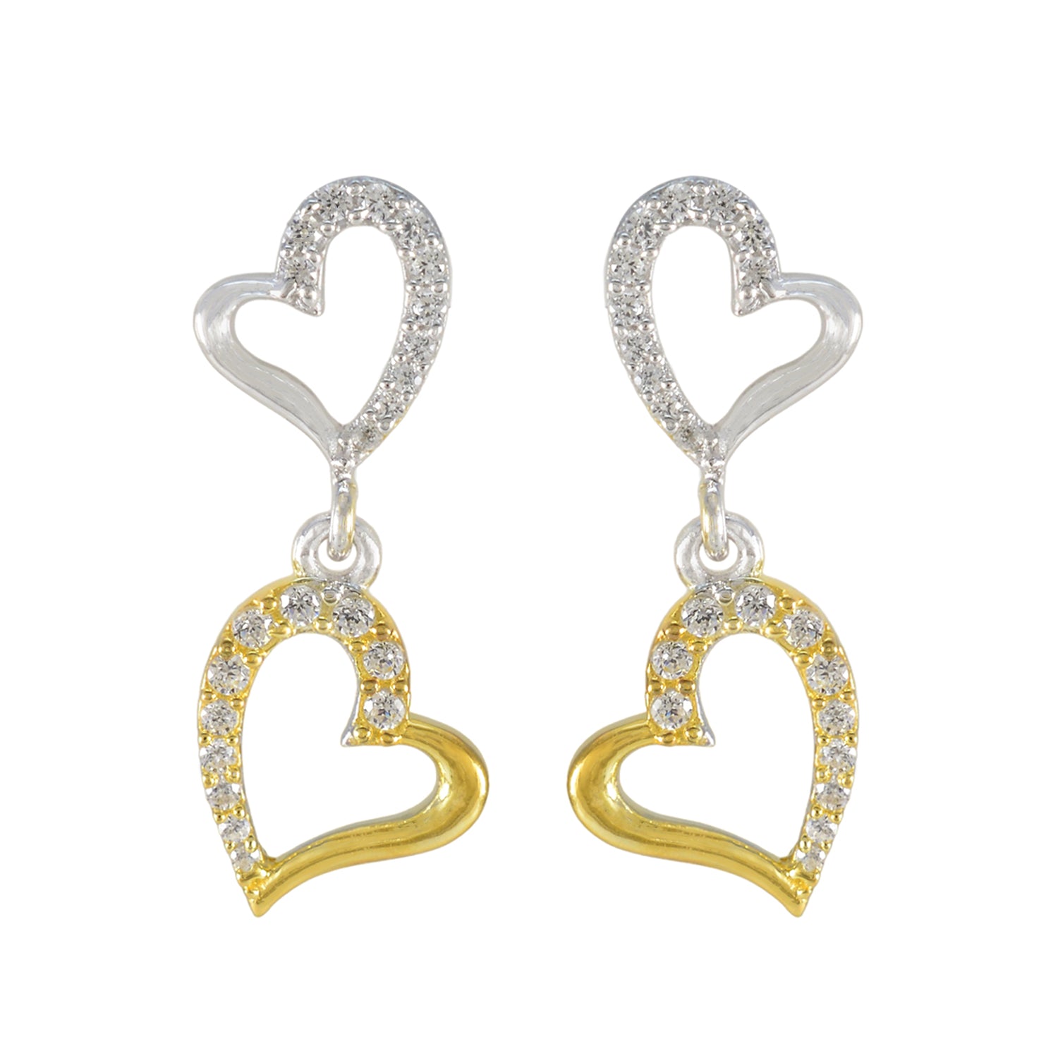 Cecilia White Stud Earrings for Elegant Everyday Look Cubic Zirconia White Stud