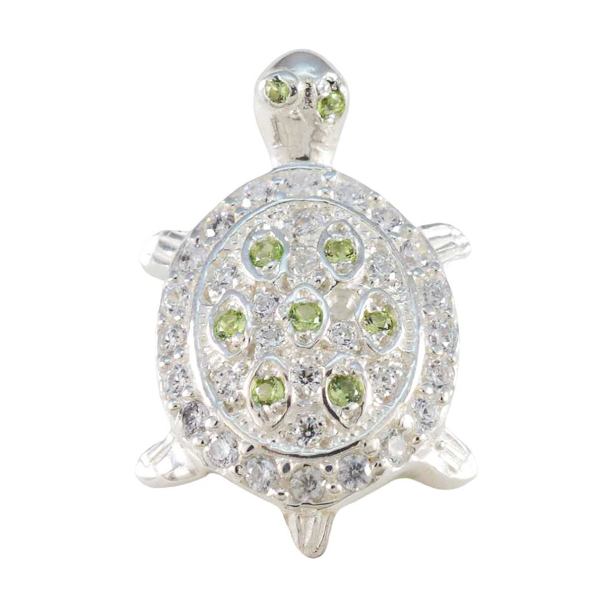 Cecilia Green Dainty Pendant - Stylish Turtle Design Peridot Green Green