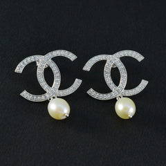 Daniela White Stud Earrings for Stylish Glam