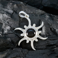 Charlotte Brown Pendant Silver Sunburst Design