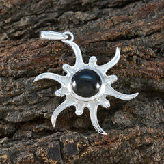 Charlotte Brown Pendant Silver Sunburst Design