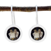 Charlotte Brown Solitaire Earrings for Everyday Glam Smoky Quartz Brown Dangle
