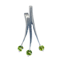 Charlotte Green Pendant India Silver with Gemstone Charm Peridot Green Green