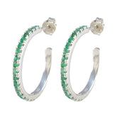 Charlotte Green Stud Earrings for Everyday Glam Indian Emerald Green Stud
