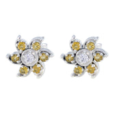 Charlotte Yellow Stud Earrings for Everyday Elegance Citrine Yellow Stud