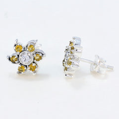 Charlotte Yellow Stud Earrings for Everyday Elegance